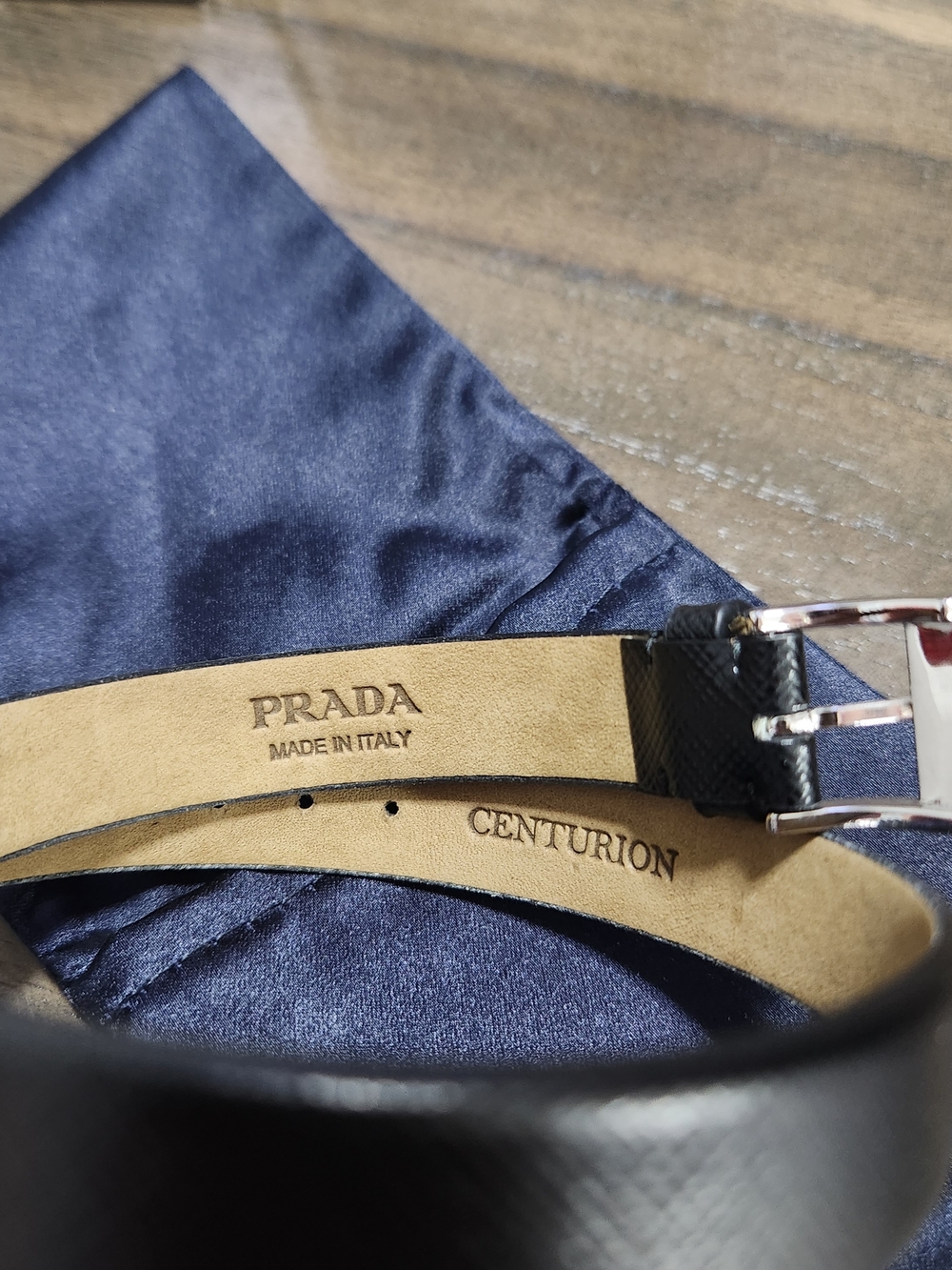 Prada Black Leather Bracelet with Silver Buckle - Picture 10 of 16